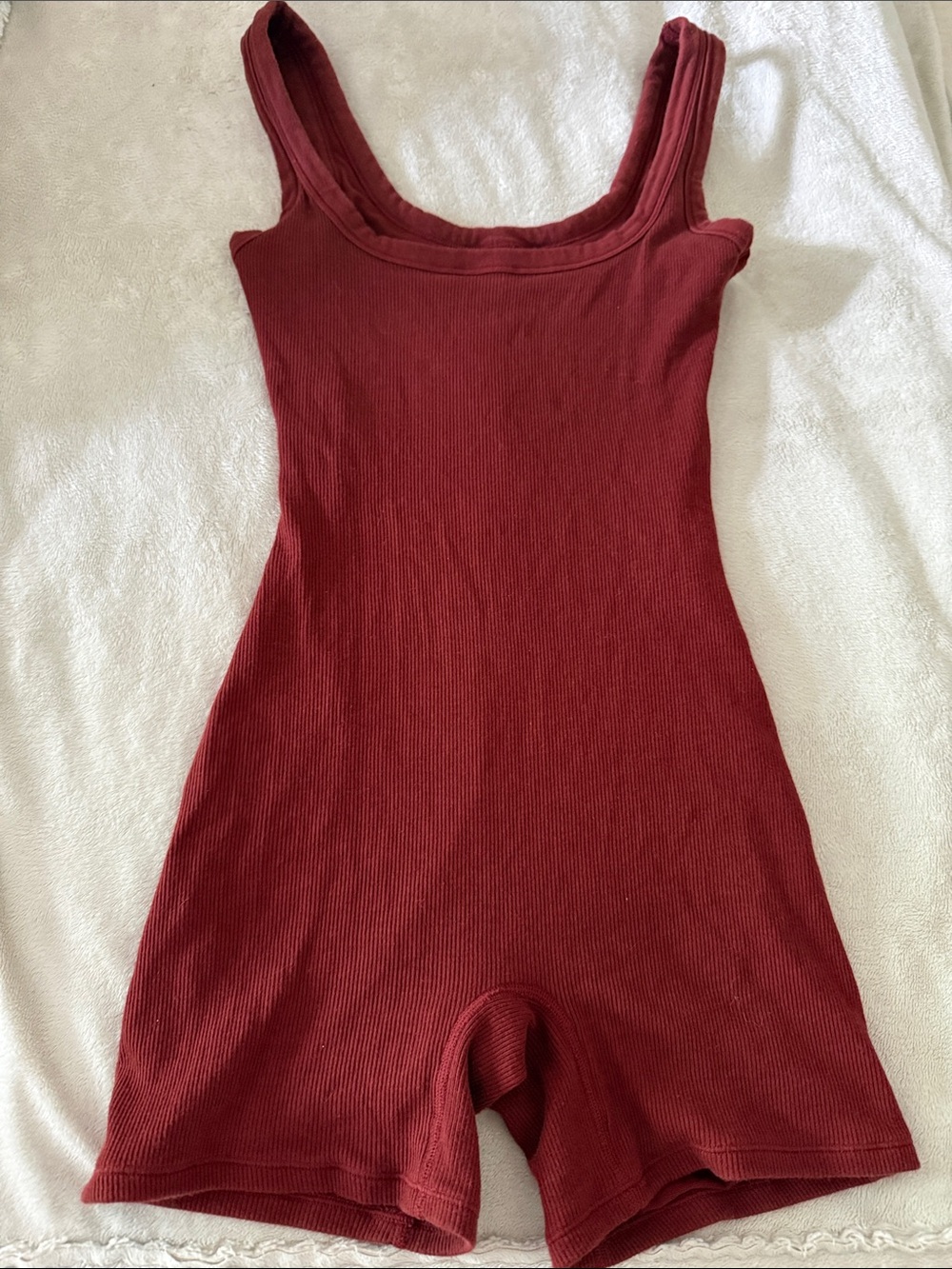Skims Ribbed Romper XS Burgundy
